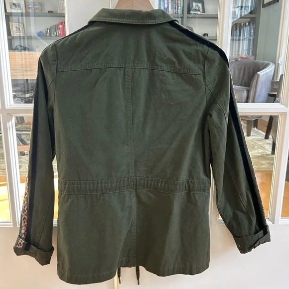 Aqua Army Green Jacket with Sleeve Detail - Picture 4 of 5